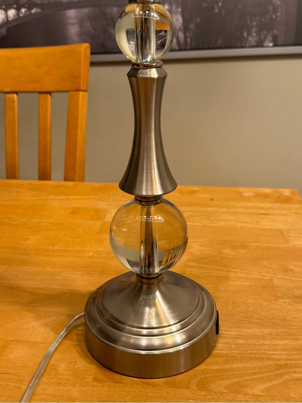 Silver crystal USB connection charger lamp